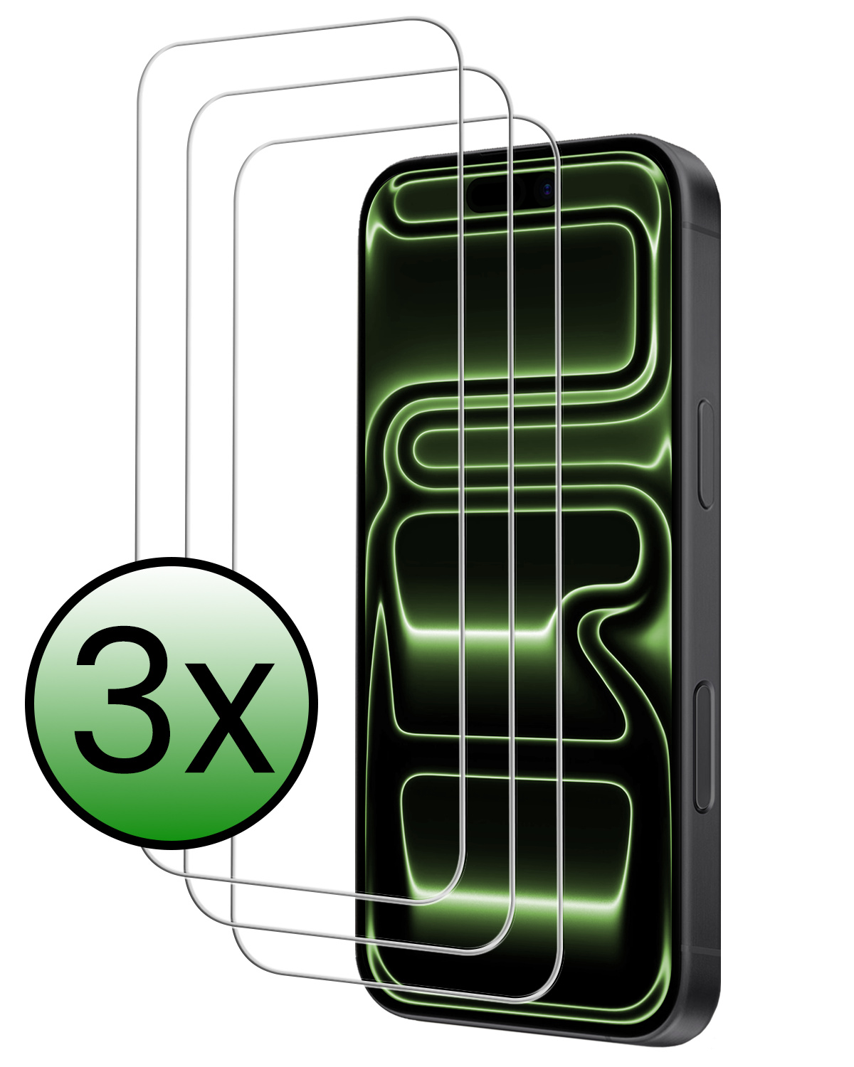 BASEY. BASEY. iPhone 17 Pro Max Screenprotector Glas Met Dichte Notch - 3 PACK