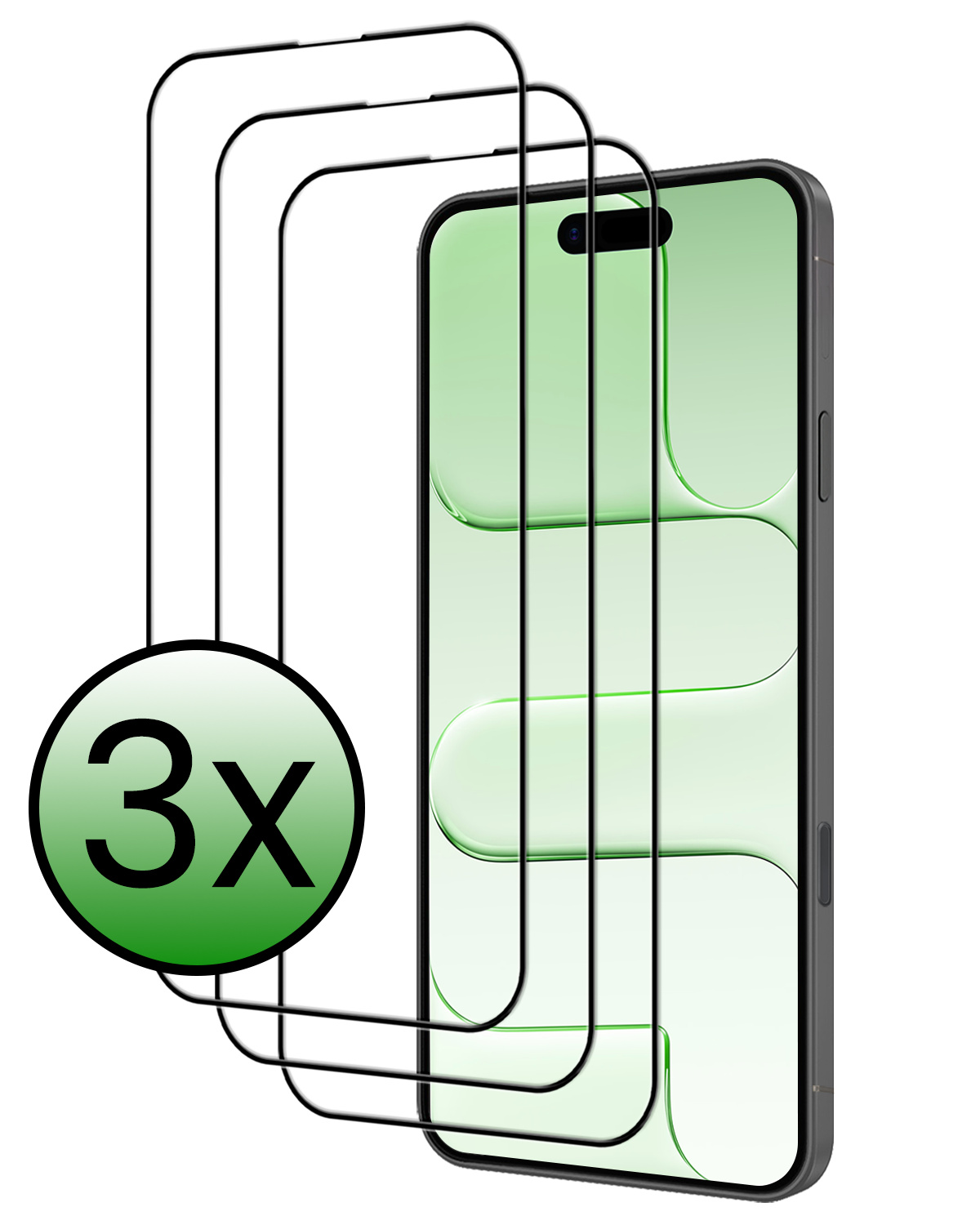 BASEY. BASEY. iPhone Air Screenprotector Glas Full Cover 2D - 3 PACK