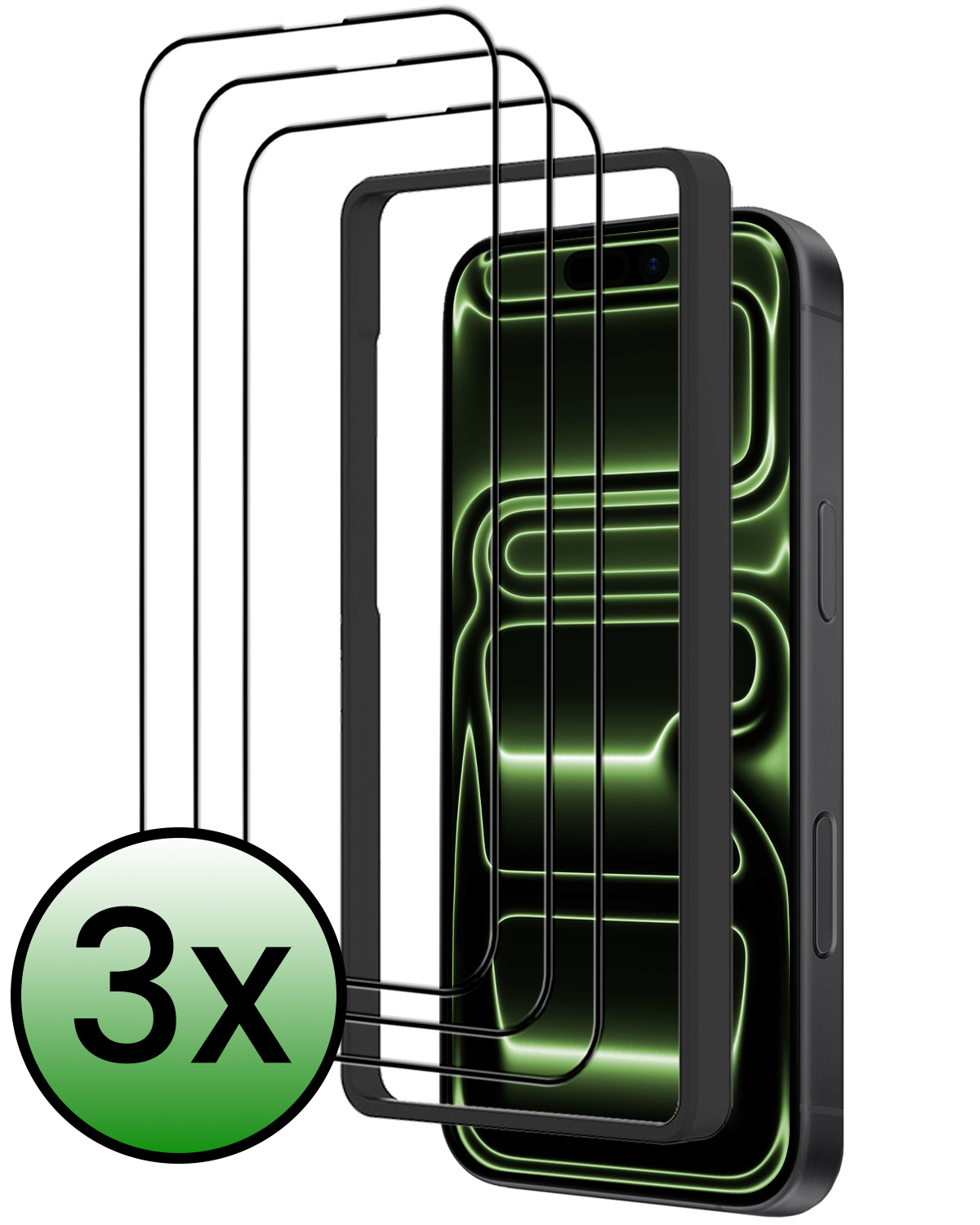 BASEY. BASEY. iPhone 17 Pro Max Screenprotector Met Installieframe - 3 PACK