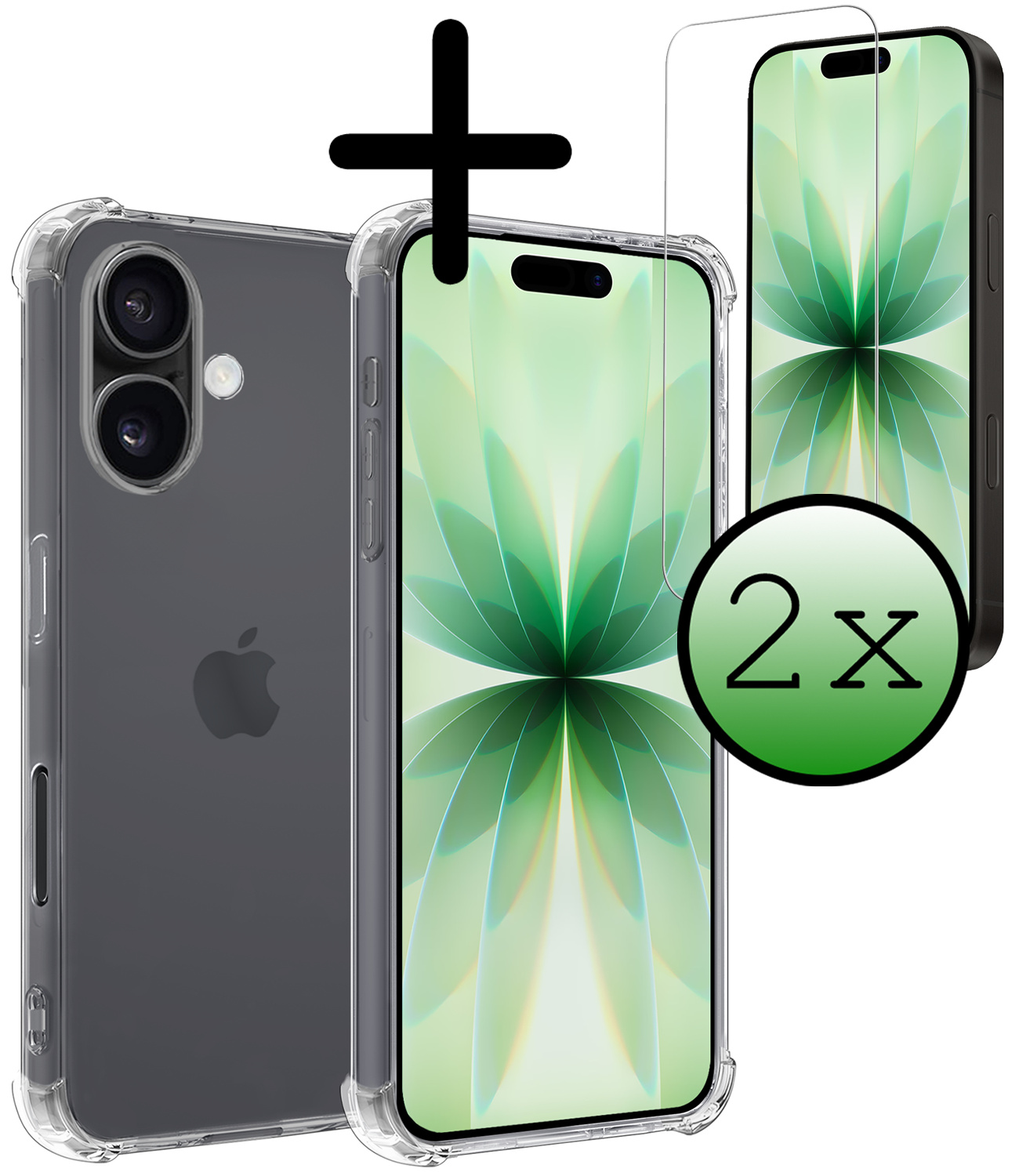 BASEY. BASEY. iPhone 17 Hoesje Shockproof Met 2x Screenprotector Met Dichte Notch