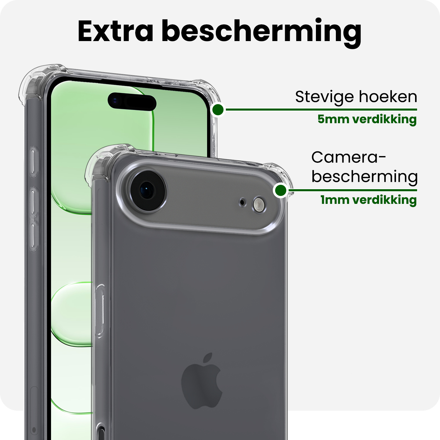 BASEY. BASEY. iPhone Air Hoesje Shockproof - Transparant - 2 PACK