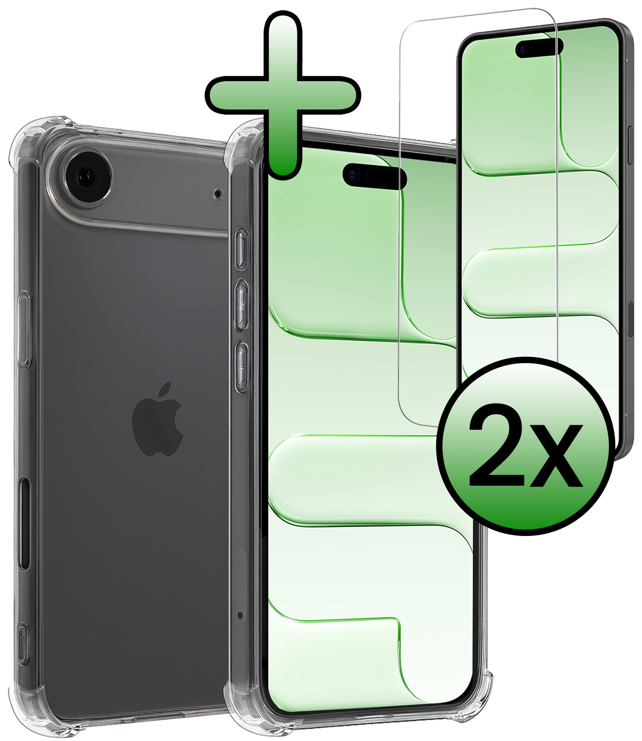 BASEY. BASEY. iPhone Air Hoesje Shockproof Met 2x Screenprotector Met Dichte Notch
