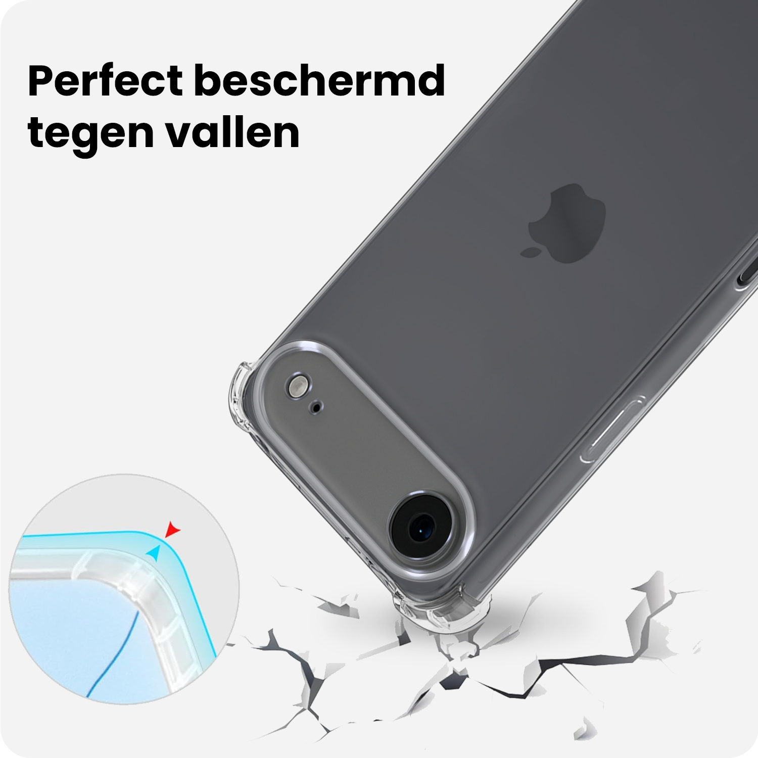 BASEY. BASEY. iPhone Air Hoesje Shockproof Met 2x Screenprotector Met Dichte Notch