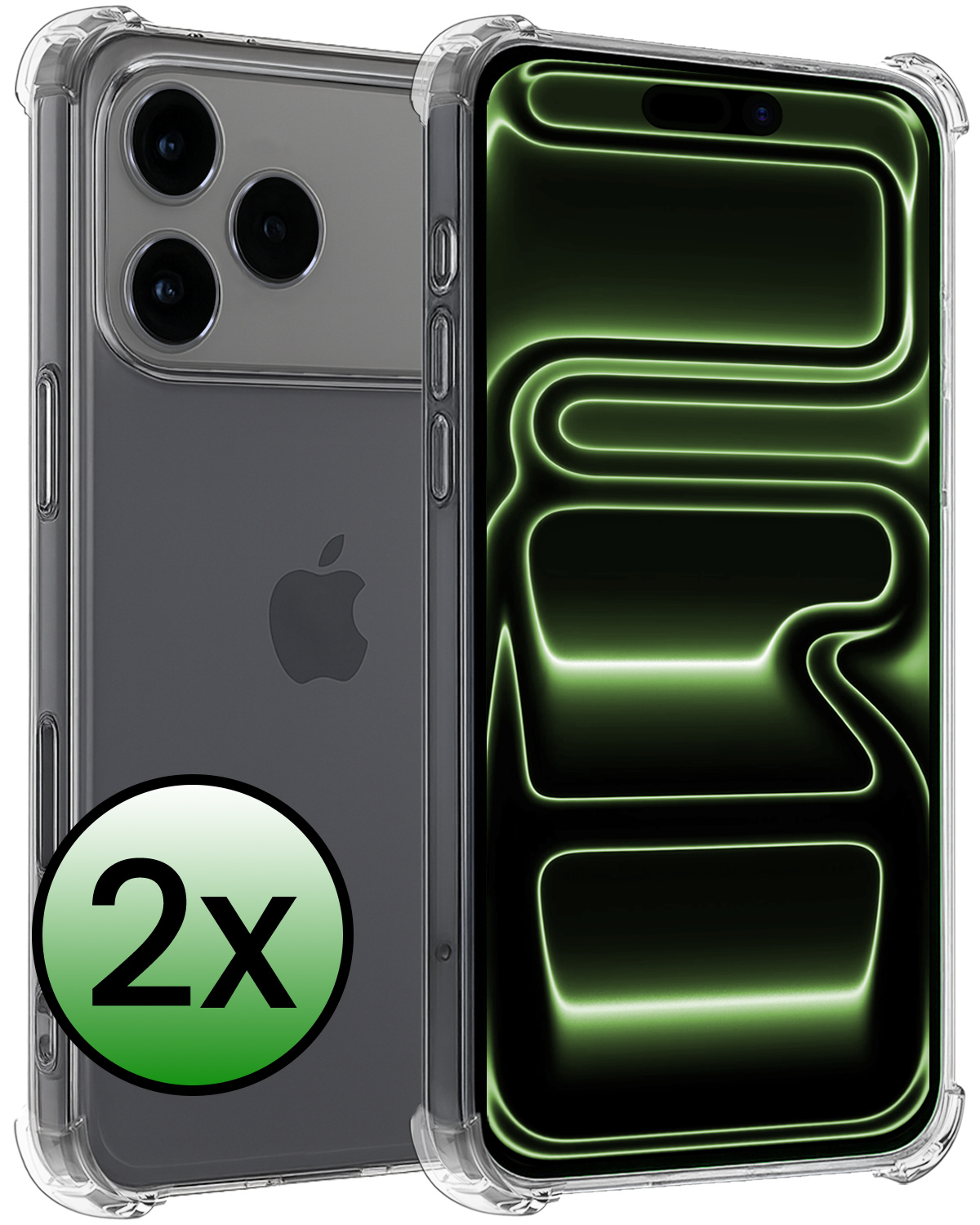 BASEY. BASEY. iPhone 17 Pro Hoesje Shockproof - Transparant - 2 PACK