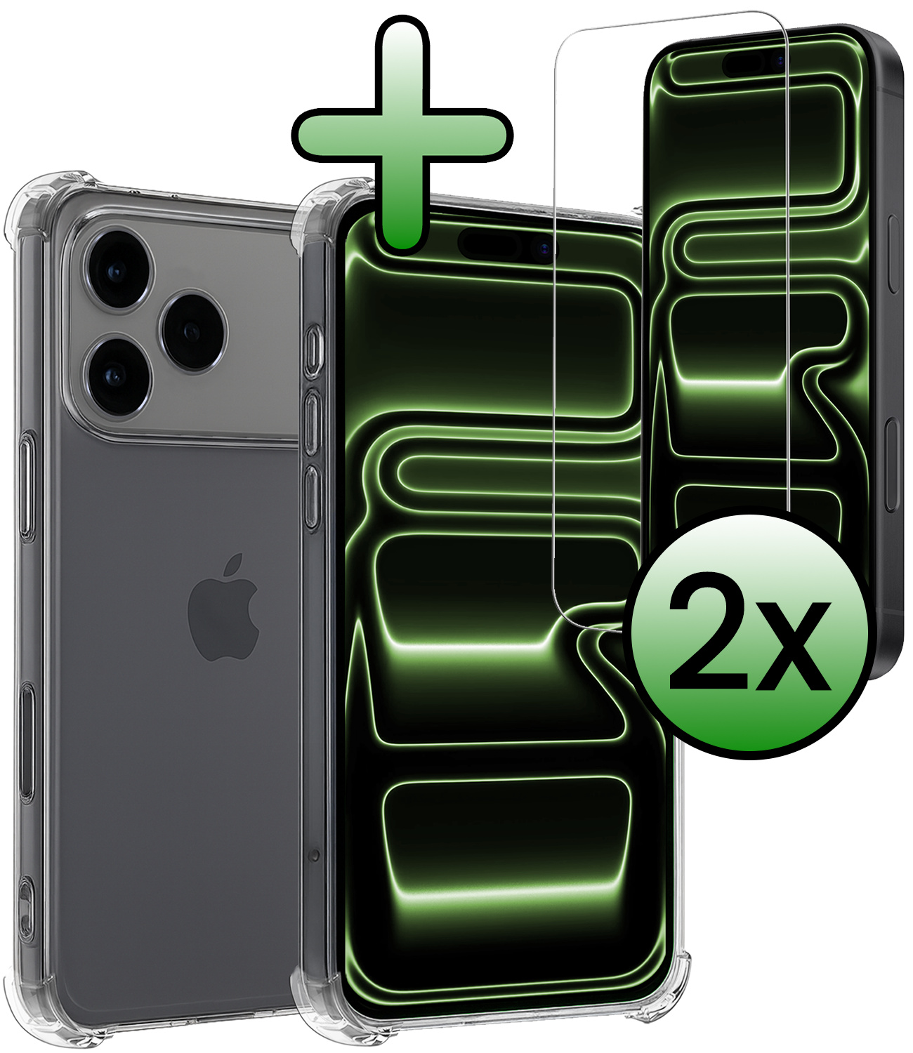 BASEY. BASEY. iPhone 17 Pro Hoesje Shockproof Met 2x Screenprotector Met Dichte Notch