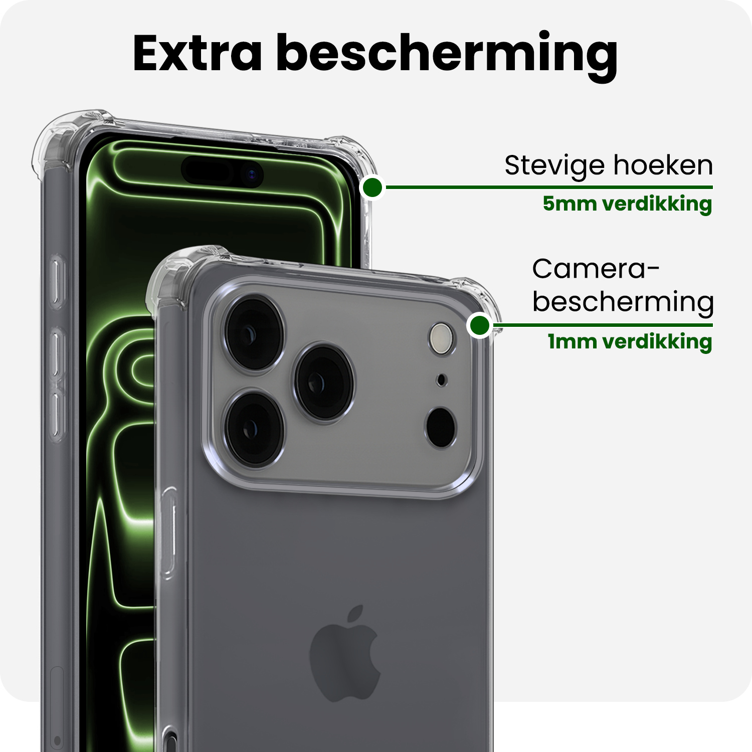 BASEY. BASEY. iPhone 17 Pro Max Hoesje Shockproof Met 2x Screenprotector Met Dichte Notch