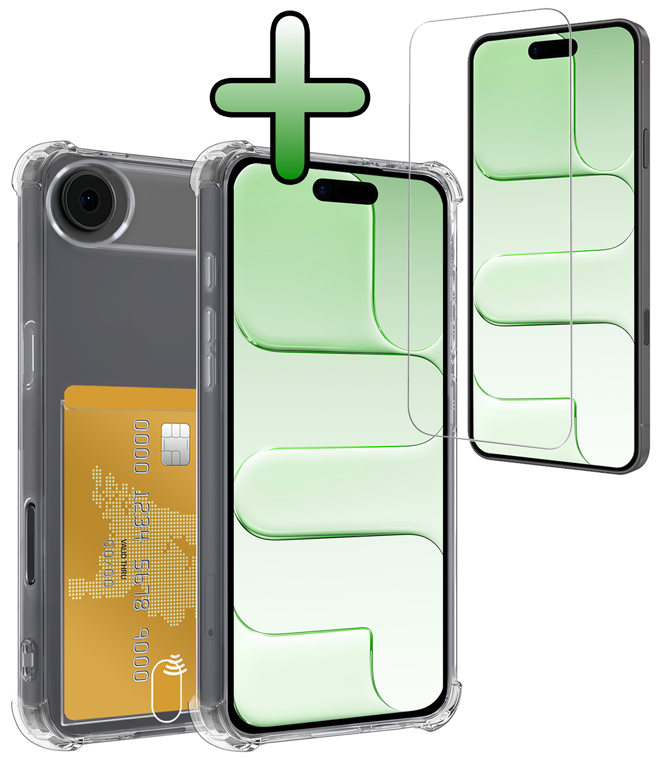 BASEY. BASEY. iPhone Air Hoesje Pashouder Met Screenprotector