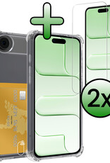 BASEY. BASEY. iPhone Air Hoesje Pashouder Met 2x Screenprotector