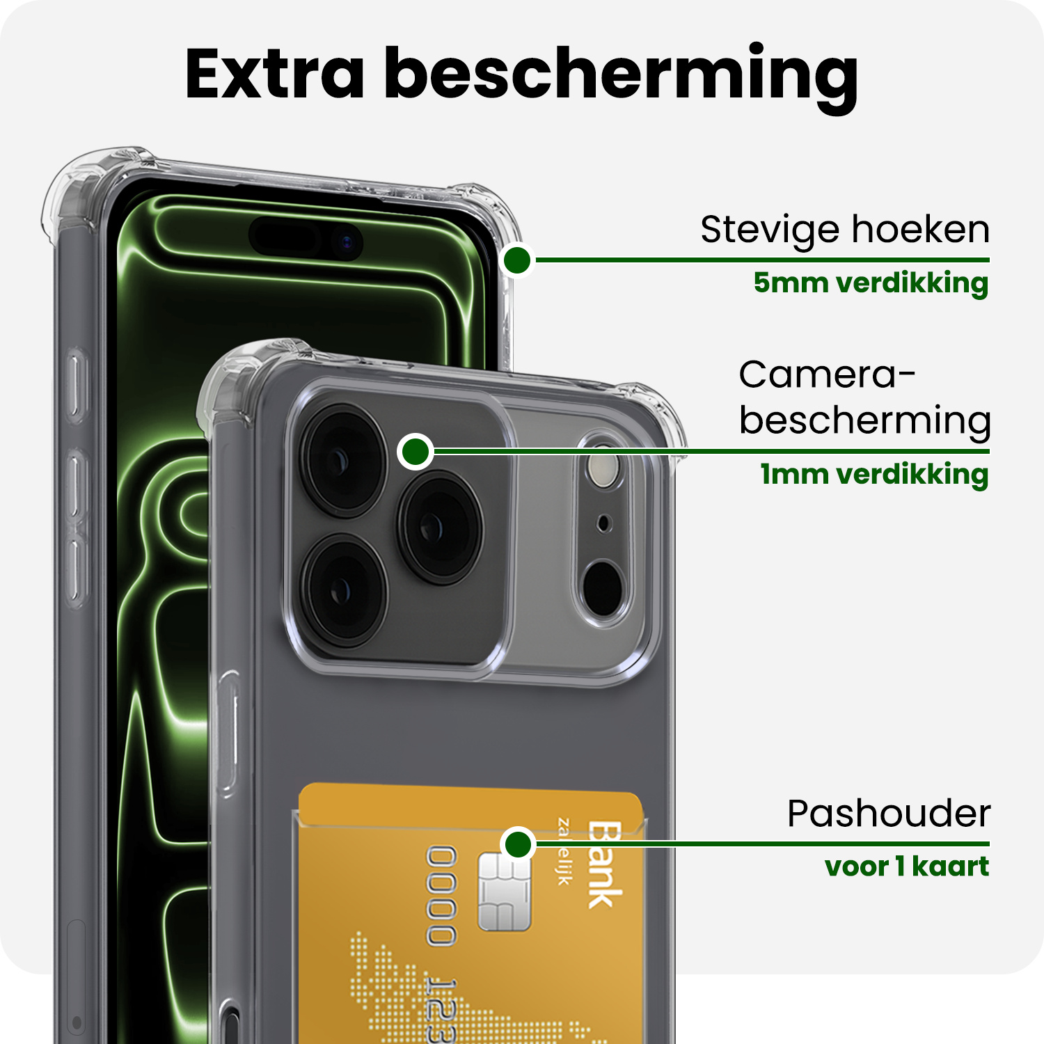 BASEY. BASEY. iPhone 17 Pro Max Hoesje Pashouder Met Screenprotector