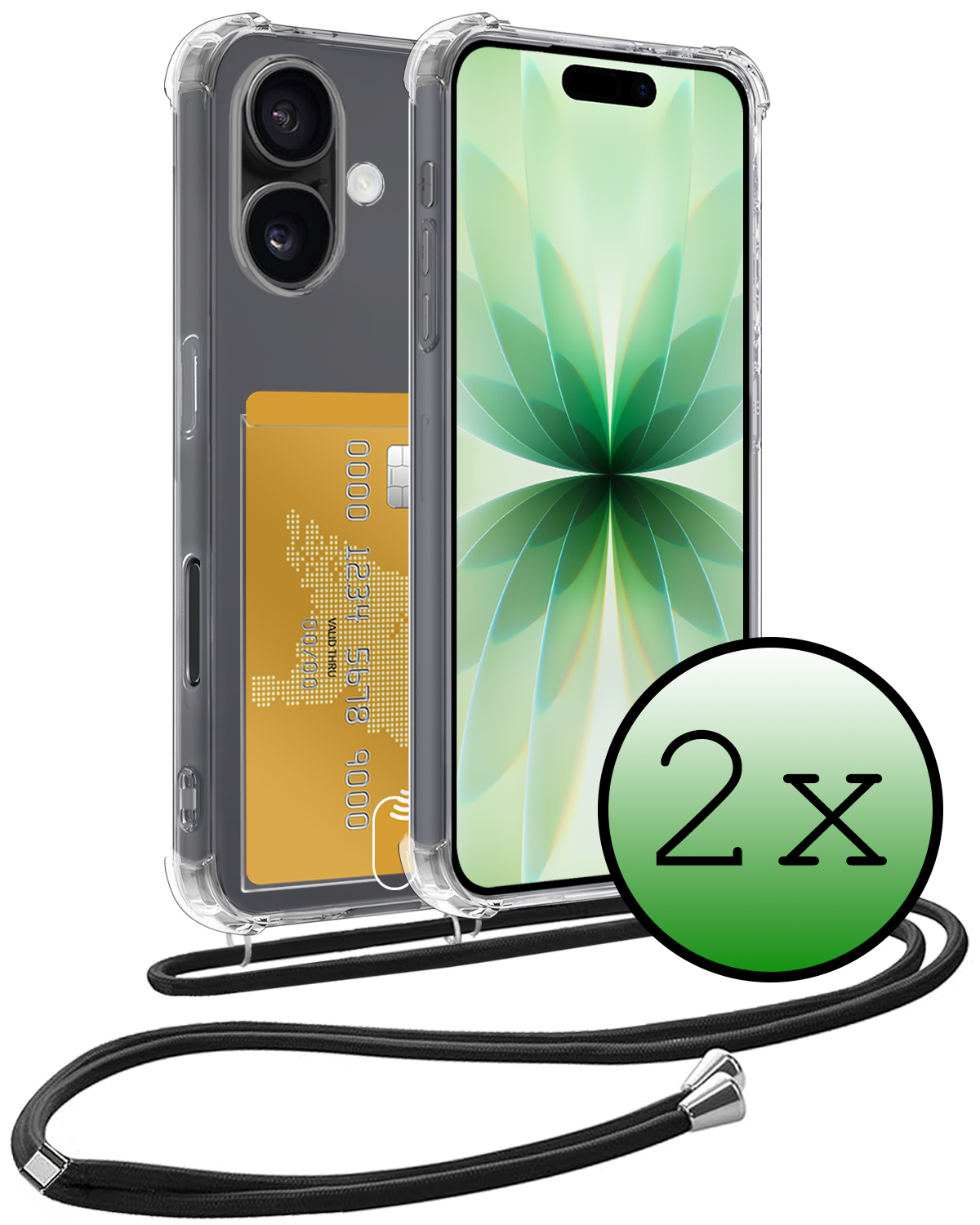 BASEY. BASEY. iPhone 17 Hoesje Pashouder met Koord - 2 PACK