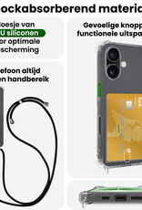 BASEY. BASEY. iPhone 17 Hoesje Pashouder met Koord Met Screenprotector