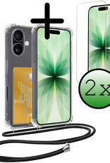 BASEY. BASEY. iPhone 17 Hoesje Pashouder met Koord Met 2x Screenprotector