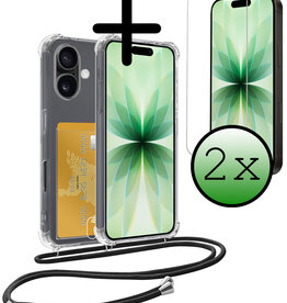 BASEY. BASEY. iPhone 17 Hoesje Pashouder met Koord Met 2x Screenprotector