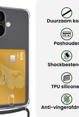 BASEY. BASEY. iPhone 17 Hoesje Pashouder met Koord Met 2x Screenprotector