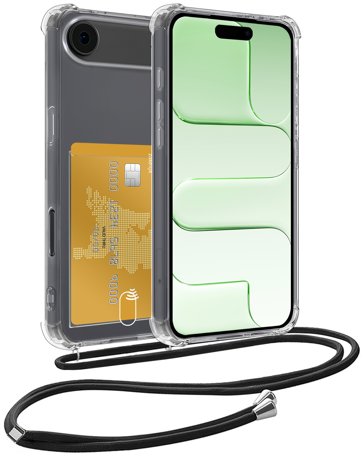 BASEY. BASEY. iPhone Air Hoesje Pashouder met Koord