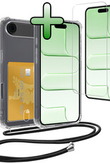 BASEY. BASEY. iPhone Air Hoesje Pashouder met Koord Met Screenprotector
