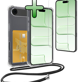 BASEY. BASEY. iPhone Air Hoesje Pashouder met Koord Met Screenprotector