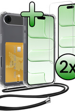 BASEY. BASEY. iPhone Air Hoesje Pashouder met Koord Met 2x Screenprotector
