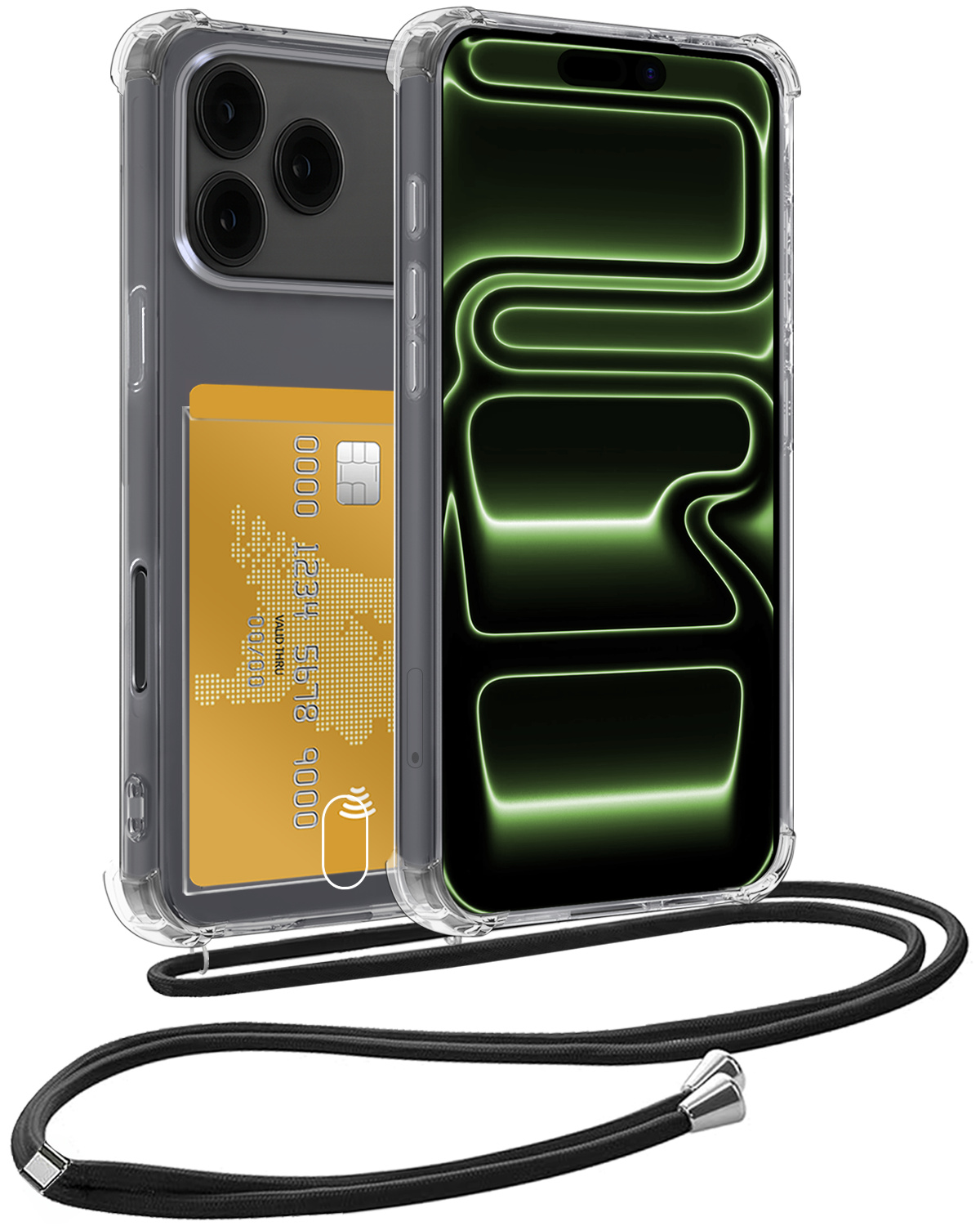 BASEY. BASEY. iPhone 17 Pro Hoesje Pashouder met Koord