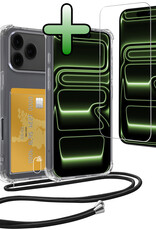 BASEY. BASEY. iPhone 17 Pro Hoesje Pashouder met Koord Met Screenprotector