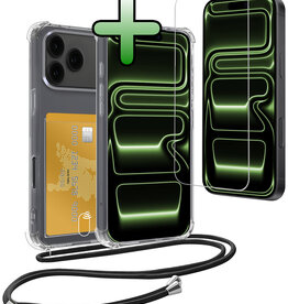 BASEY. BASEY. iPhone 17 Pro Hoesje Pashouder met Koord Met Screenprotector