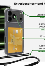 BASEY. BASEY. iPhone 17 Pro Hoesje Pashouder met Koord Met 2x Screenprotector
