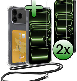 BASEY. BASEY. iPhone 17 Pro Max Hoesje Pashouder met Koord Met 2x Screenprotector