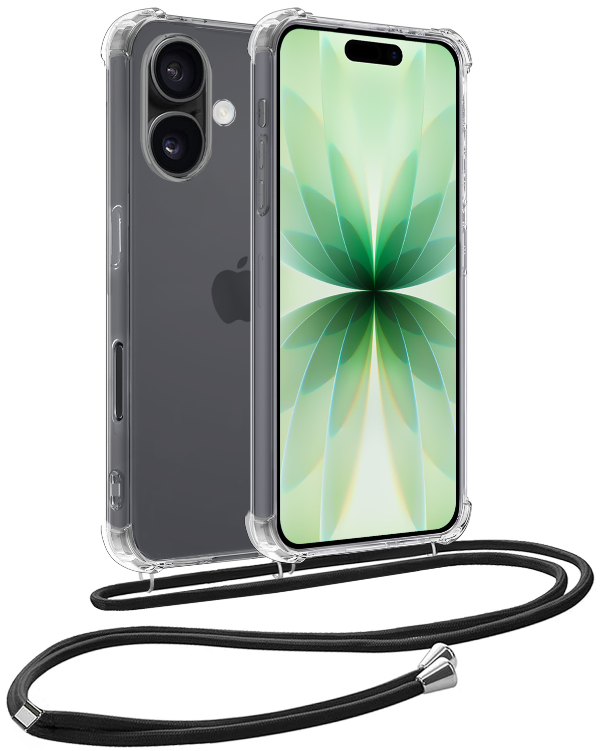 BASEY. BASEY. iPhone 17 Hoesje Transparant Shockproof Met Zwart Koord