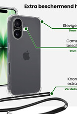 BASEY. BASEY. iPhone 17 Hoesje Transparant Shockproof Met Zwart Koord