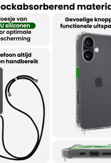 BASEY. BASEY. iPhone 17 Hoesje Transparant Shockproof Met Zwart Koord