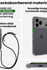 BASEY. BASEY. iPhone 17 Pro Hoesje Transparant Shockproof Met Zwart Koord