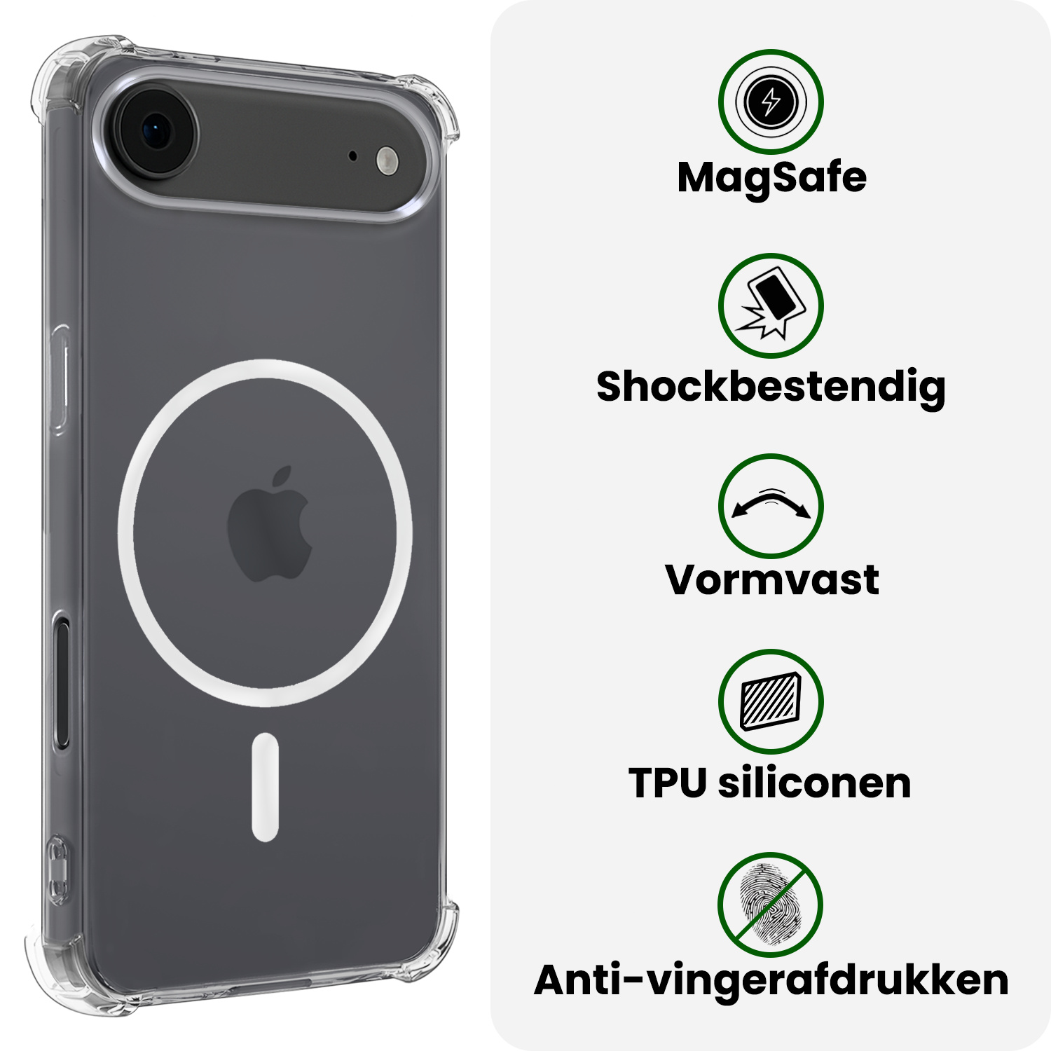 BASEY. BASEY. iPhone Air Magsafe Hoesje - Transparant - 2 PACK