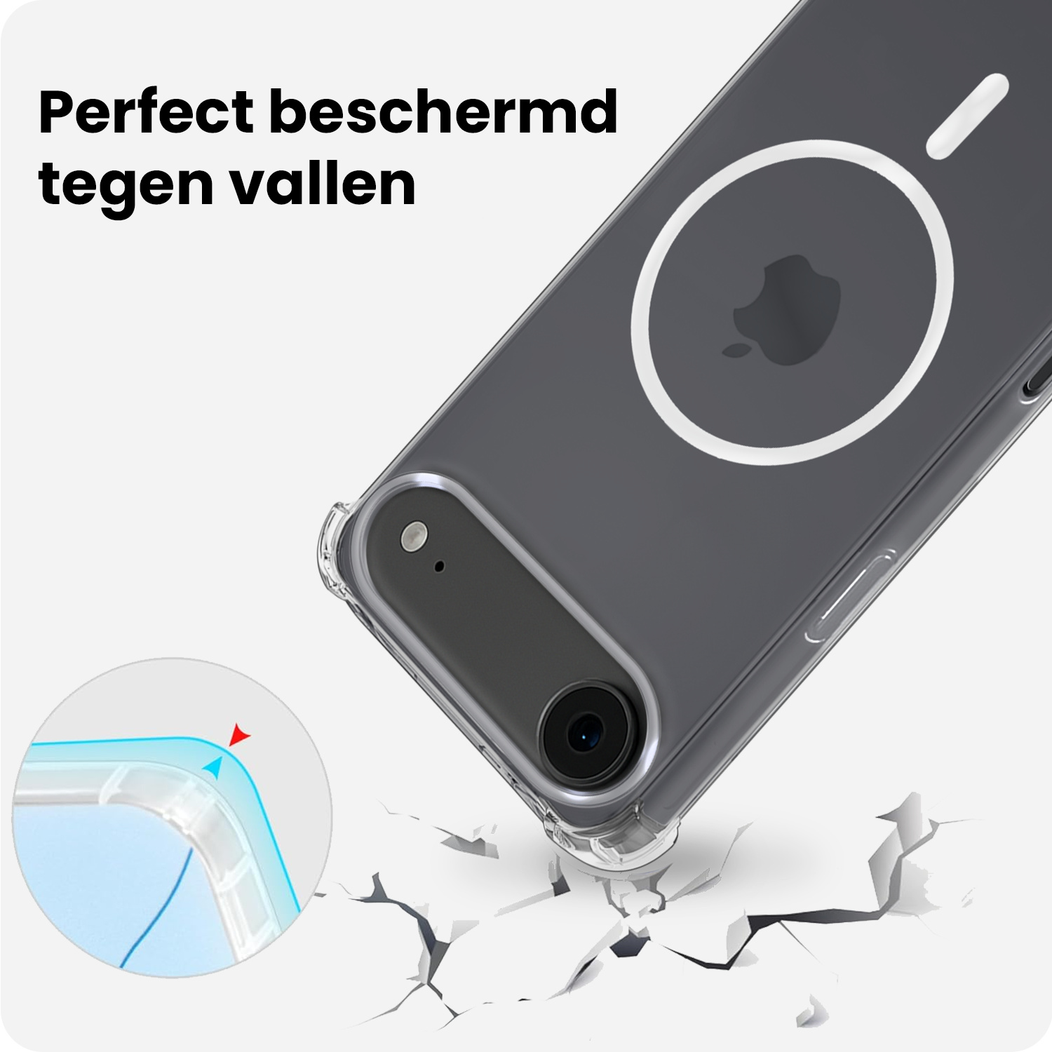 BASEY. BASEY. iPhone Air Magsafe Hoesje Transparant Met Screenprotector