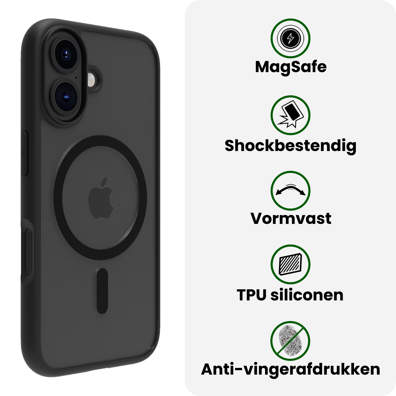 BASEY. BASEY. iPhone 17 Magsafe Hoesje Zwart Met 2x Screenprotector