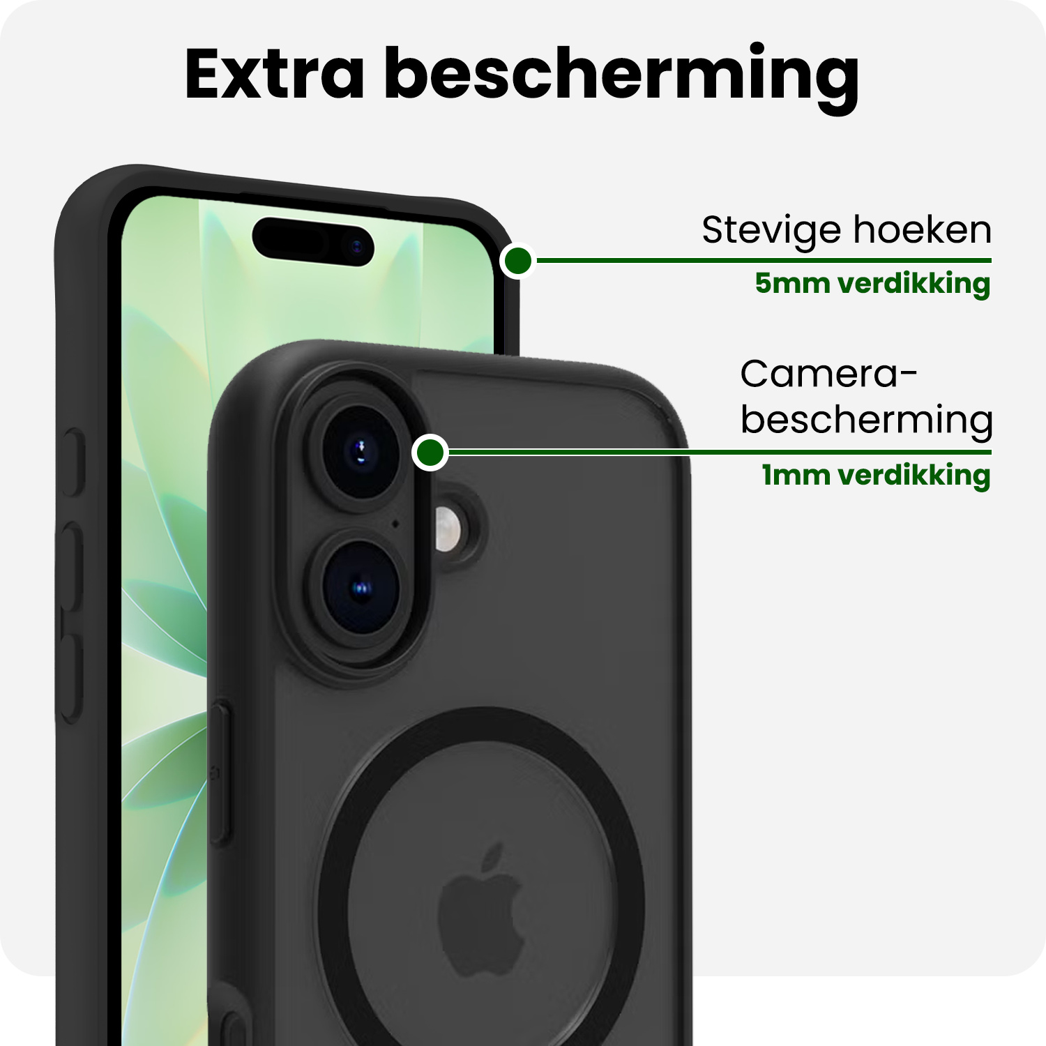 BASEY. BASEY. iPhone 17 Magsafe Hoesje Zwart Met 2x Screenprotector