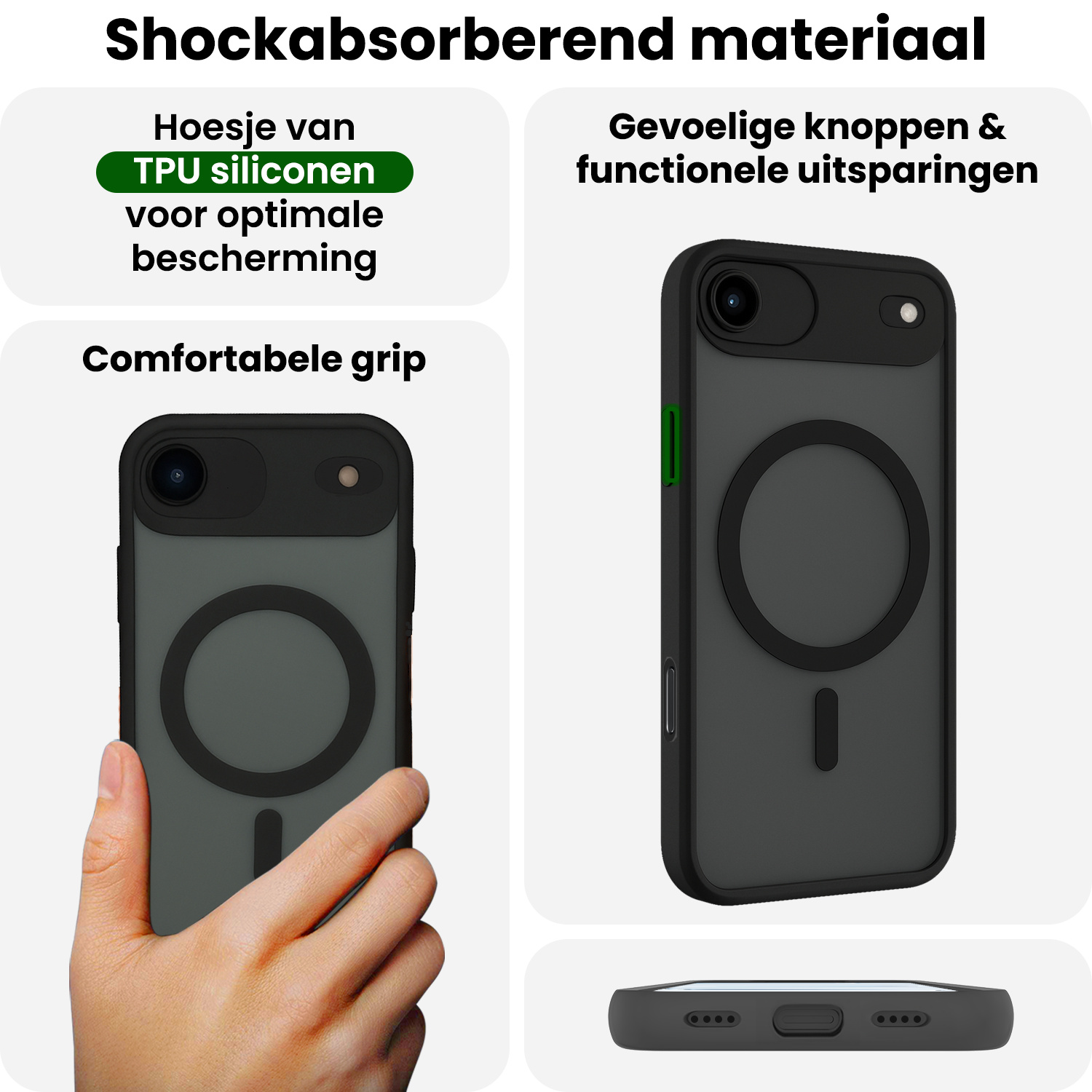 BASEY. BASEY. iPhone Air Magsafe Hoesje Zwart Met 2x Screenprotector