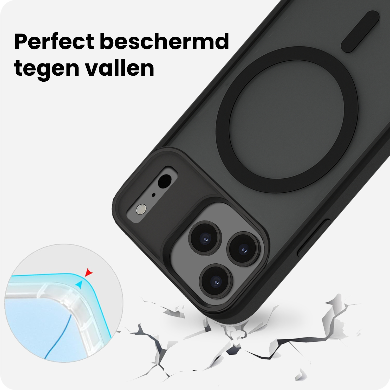 BASEY. BASEY. iPhone 17 Pro Magsafe Hoesje Zwart Met Screenprotector