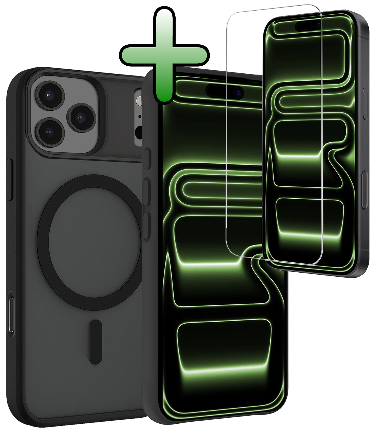 BASEY. BASEY. iPhone 17 Pro Max Magsafe Hoesje Zwart Met Screenprotector