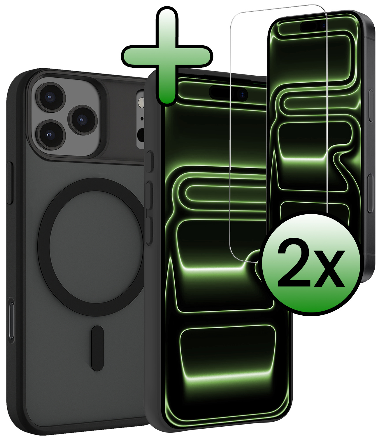 BASEY. BASEY. iPhone 17 Pro Max Magsafe Hoesje Zwart Met 2x Screenprotector