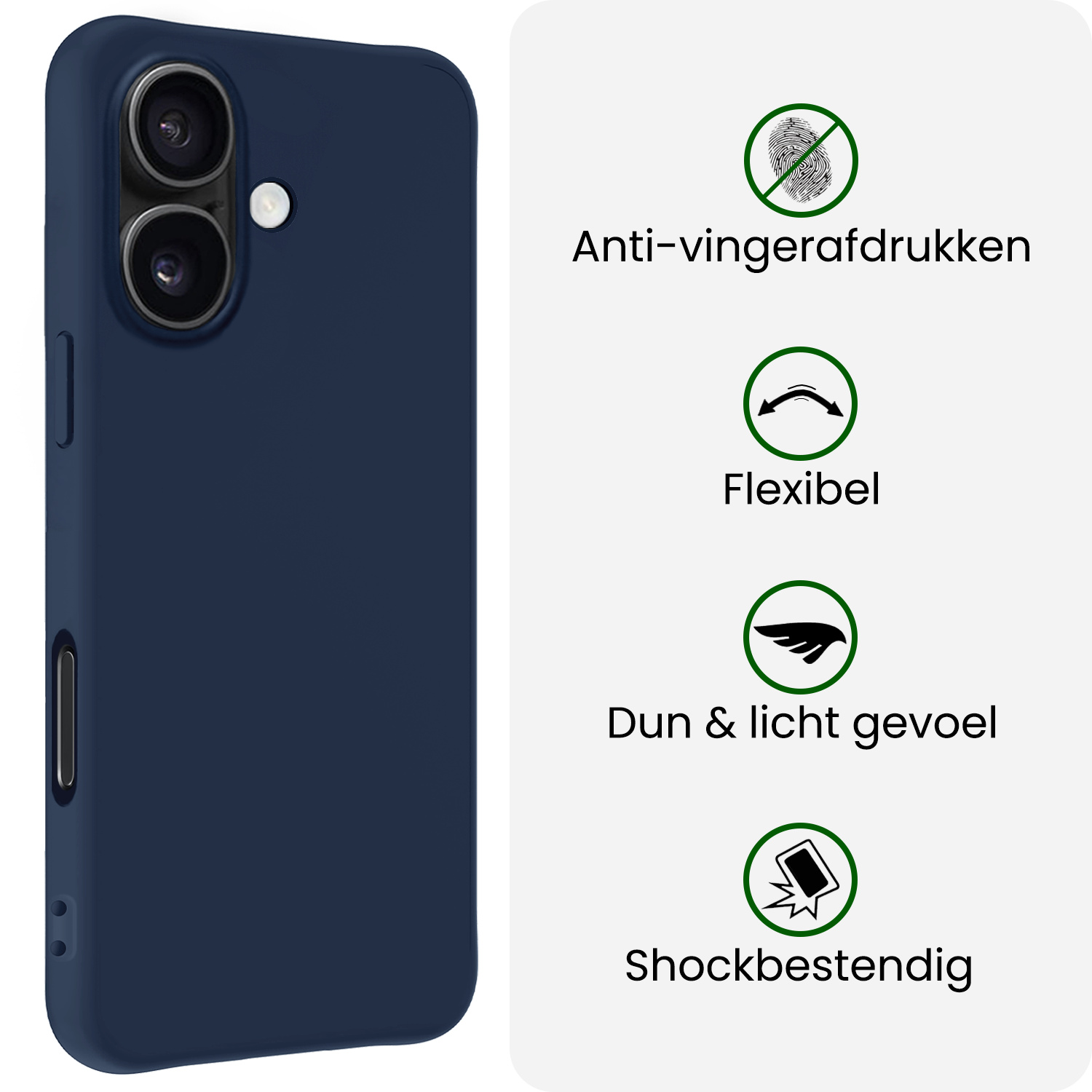 BASEY. BASEY. iPhone 17 Hoesje Siliconen - Donkerblauw
