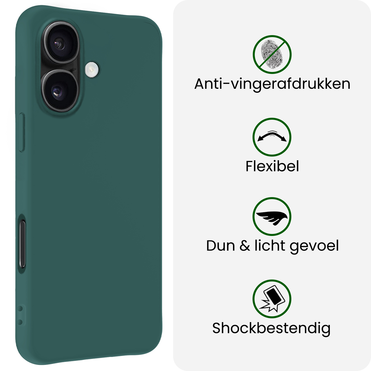 BASEY. BASEY. iPhone 17 Hoesje Siliconen - Donkergroen