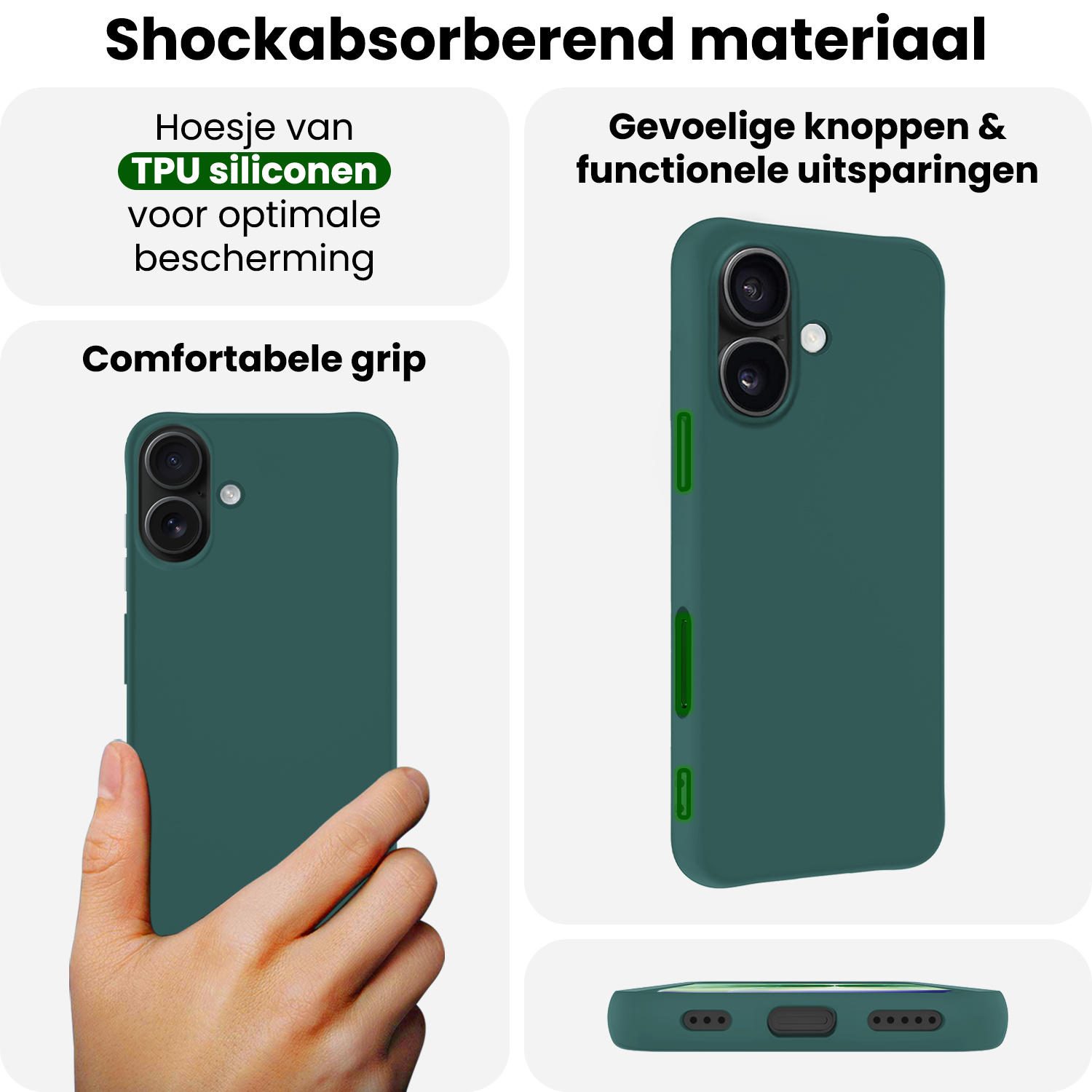 BASEY. BASEY. iPhone 17 Hoesje Siliconen - Donkergroen