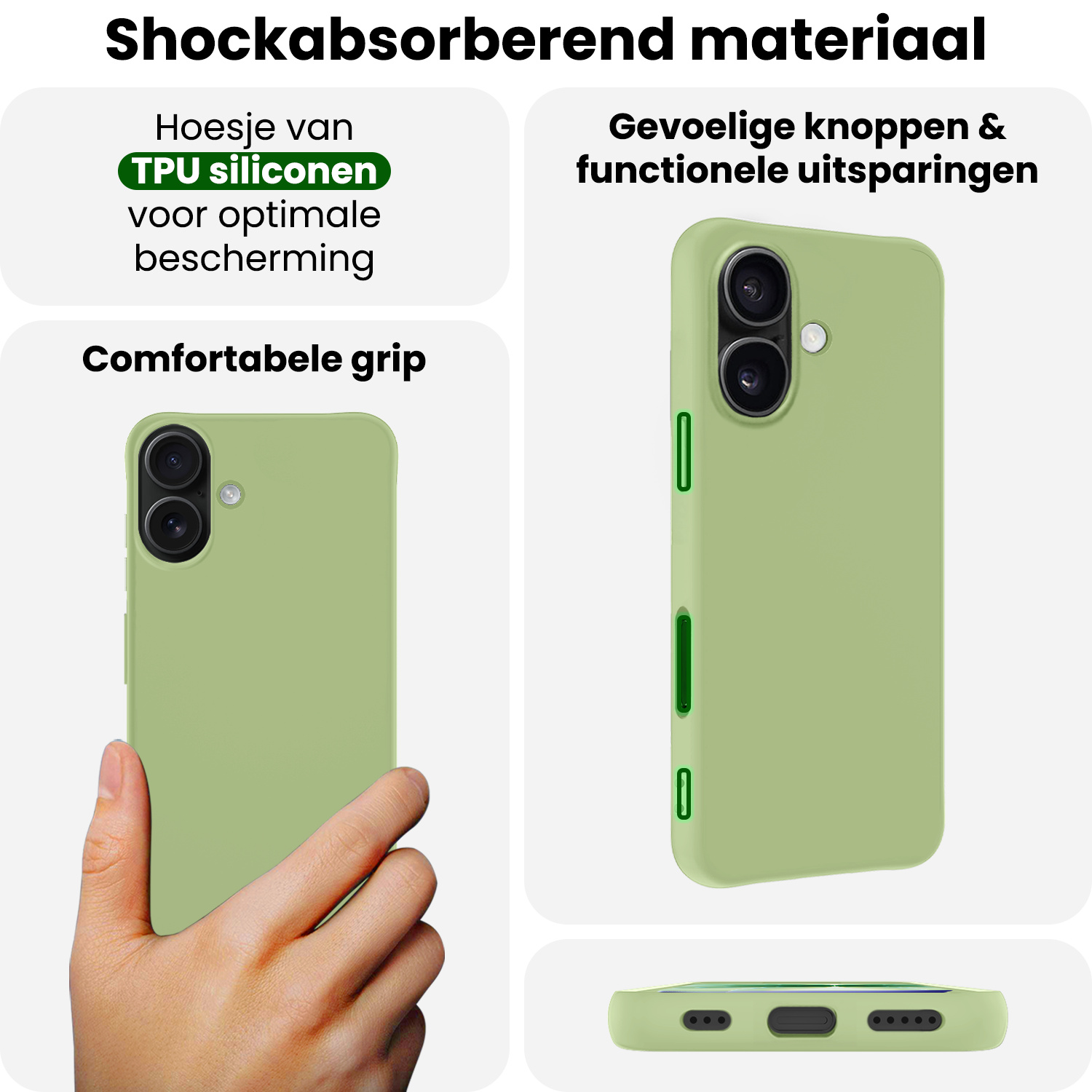BASEY. BASEY. iPhone 17 Hoesje Siliconen - Groen