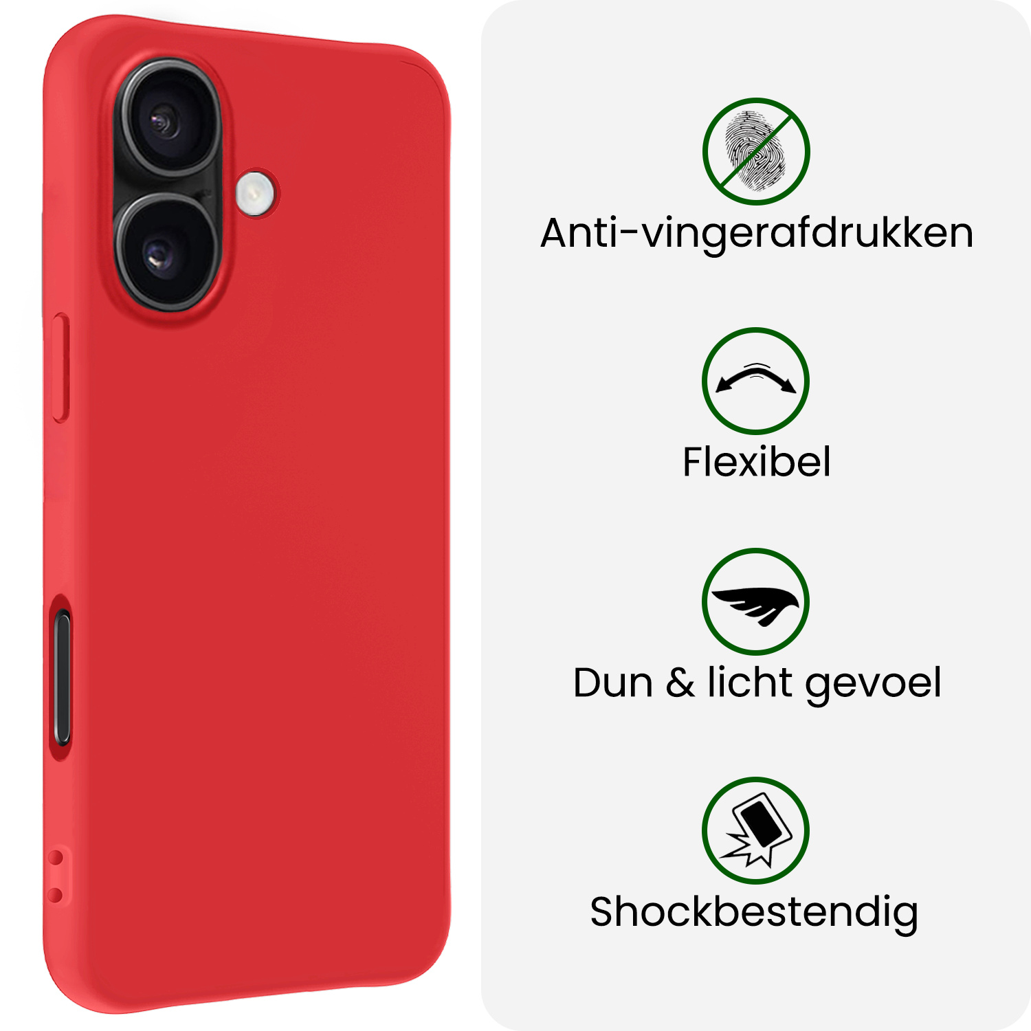 BASEY. BASEY. iPhone 17 Hoesje Siliconen - Rood