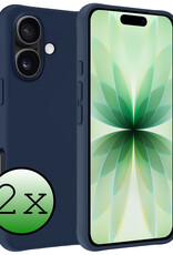 BASEY. BASEY. iPhone 17 Hoesje Siliconen - Donkerblauw - 2 PACK