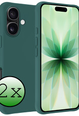 BASEY. BASEY. iPhone 17 Hoesje Siliconen - Donkergroen - 2 PACK