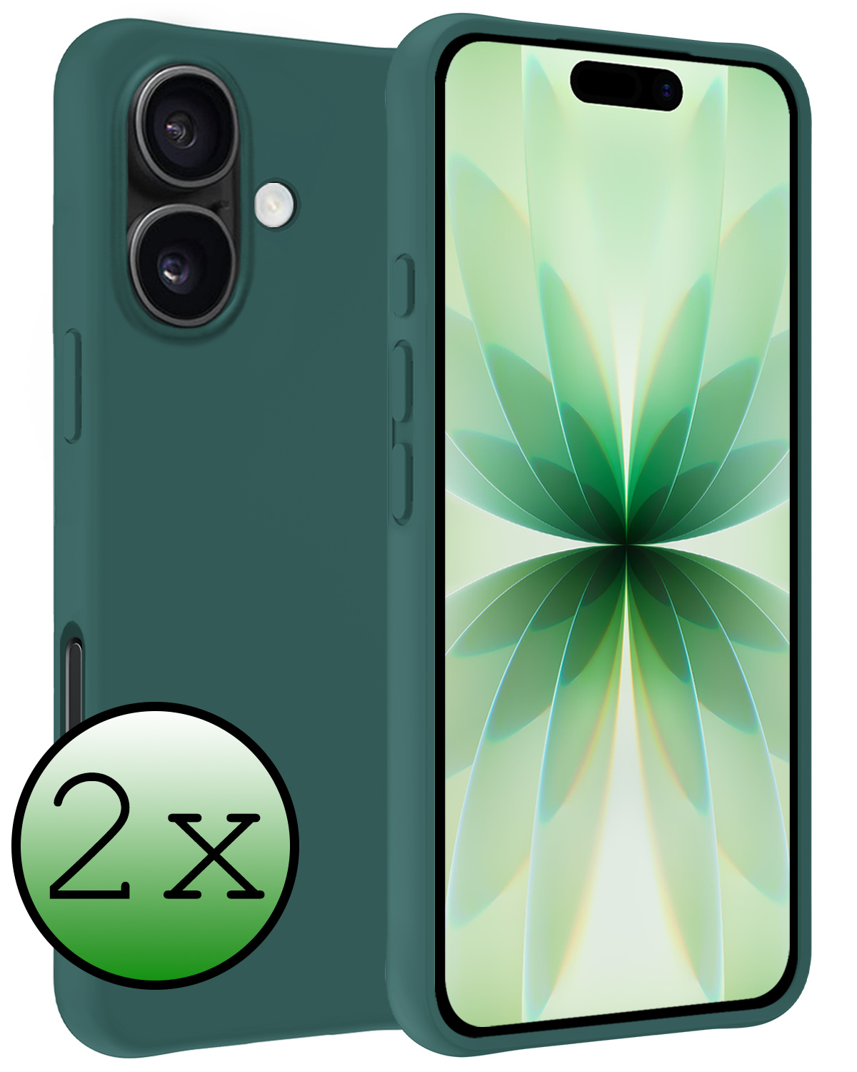 BASEY. BASEY. iPhone 17 Hoesje Siliconen - Donkergroen - 2 PACK