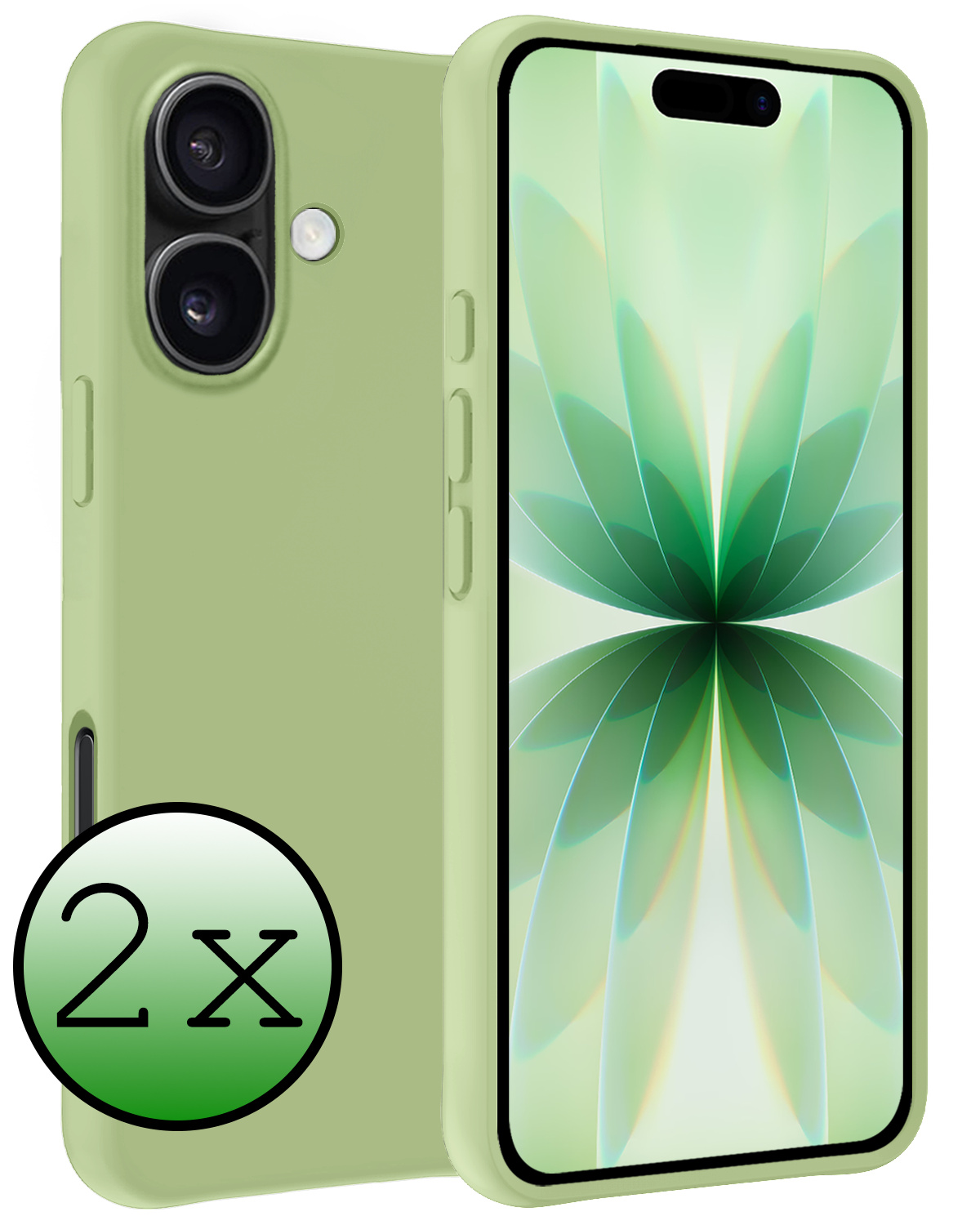 BASEY. BASEY. iPhone 17 Hoesje Siliconen - Groen - 2 PACK