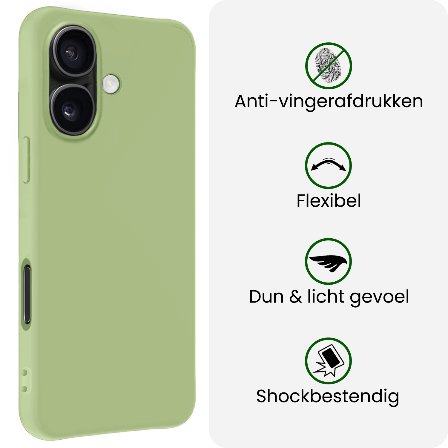 BASEY. BASEY. iPhone 17 Hoesje Siliconen - Groen - 2 PACK