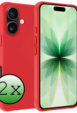 BASEY. BASEY. iPhone 17 Hoesje Siliconen - Rood - 2 PACK